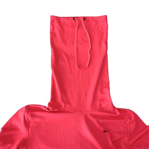 NIKE Dri-Fit Turtleneck Knit Infinity Coverup Training Shirt In Shocking Pink - Picture 5 of 9